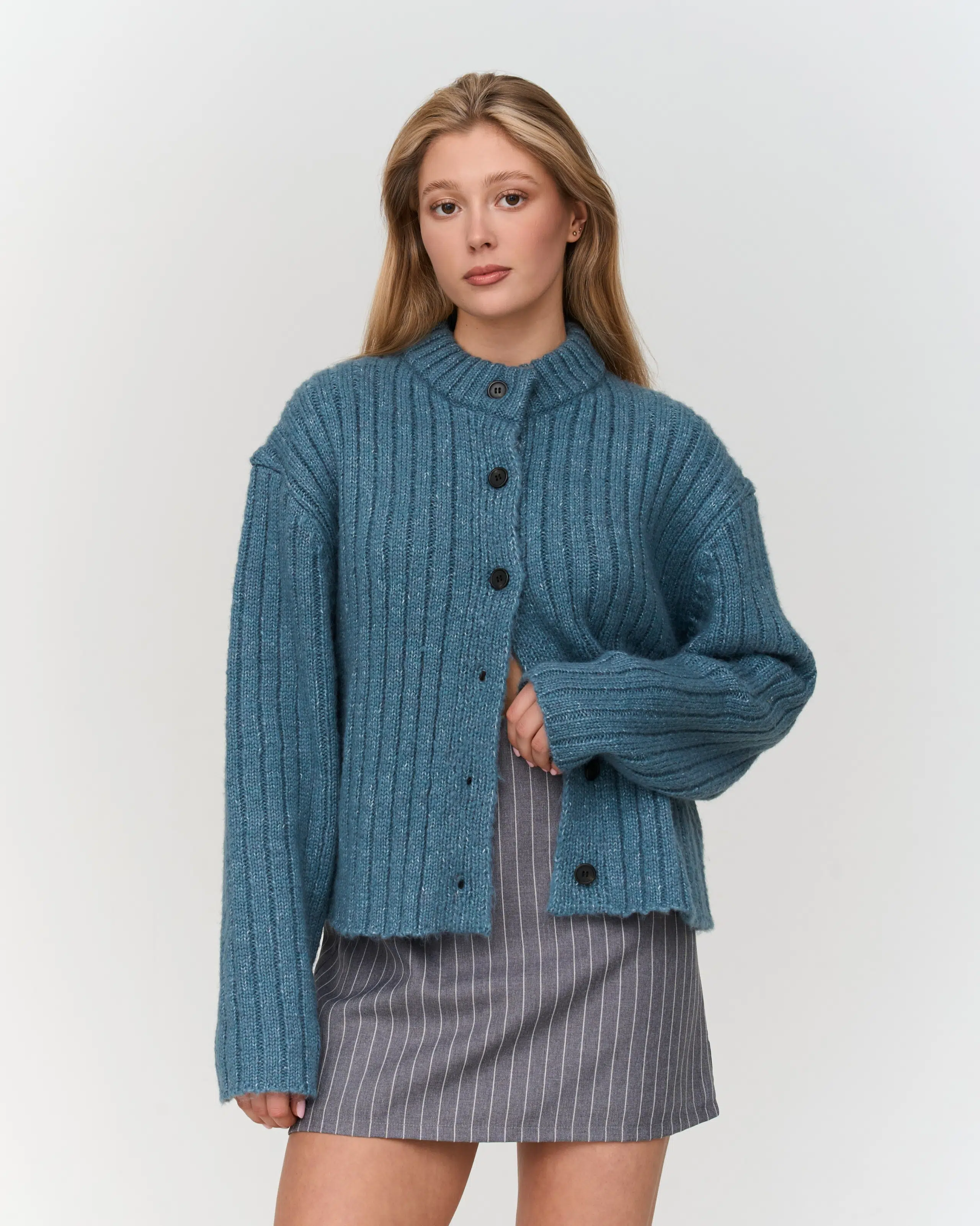 24 Colours Strickjacke blau