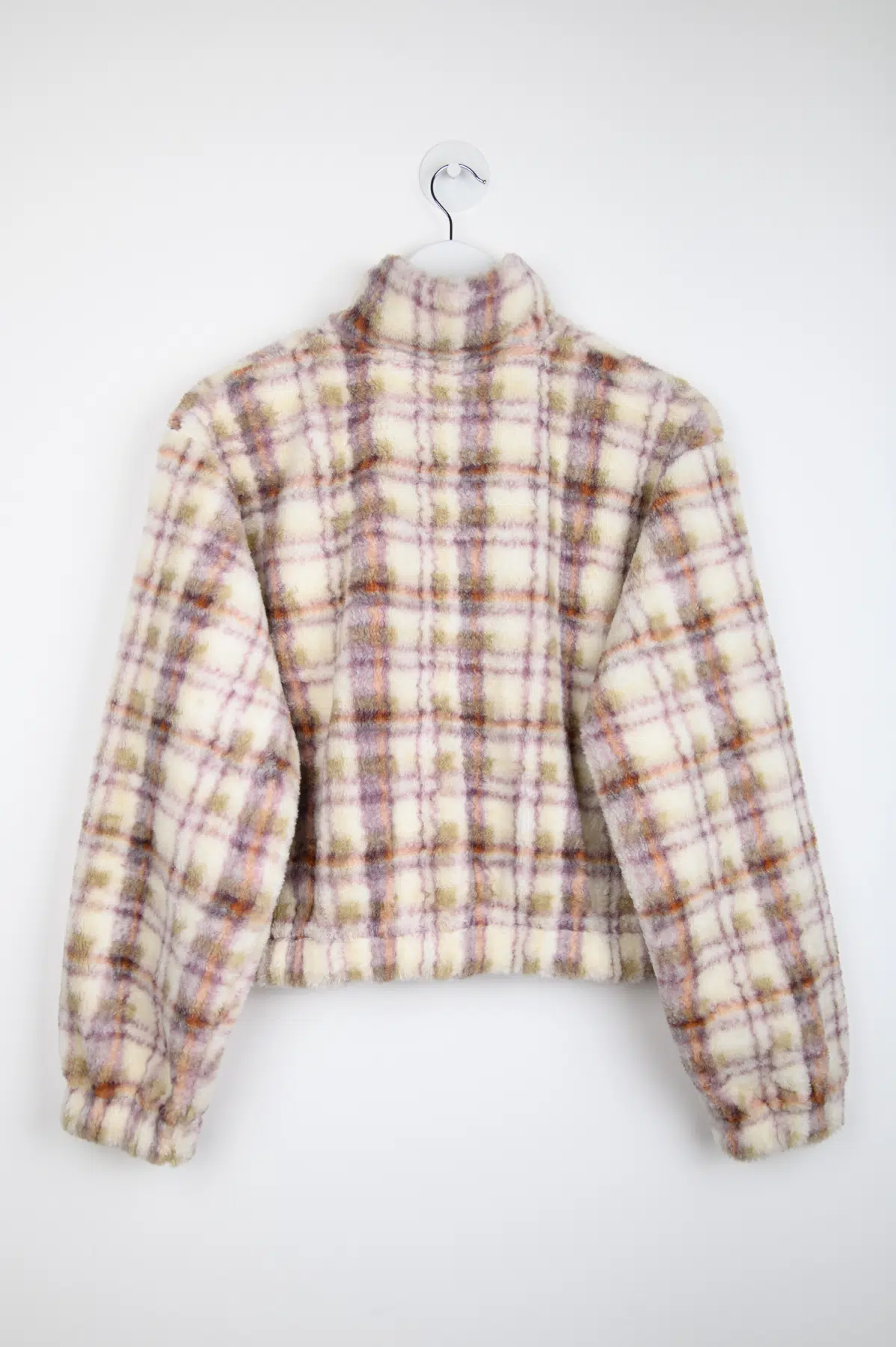 24 Colours Fleecepullover kariert beige braun