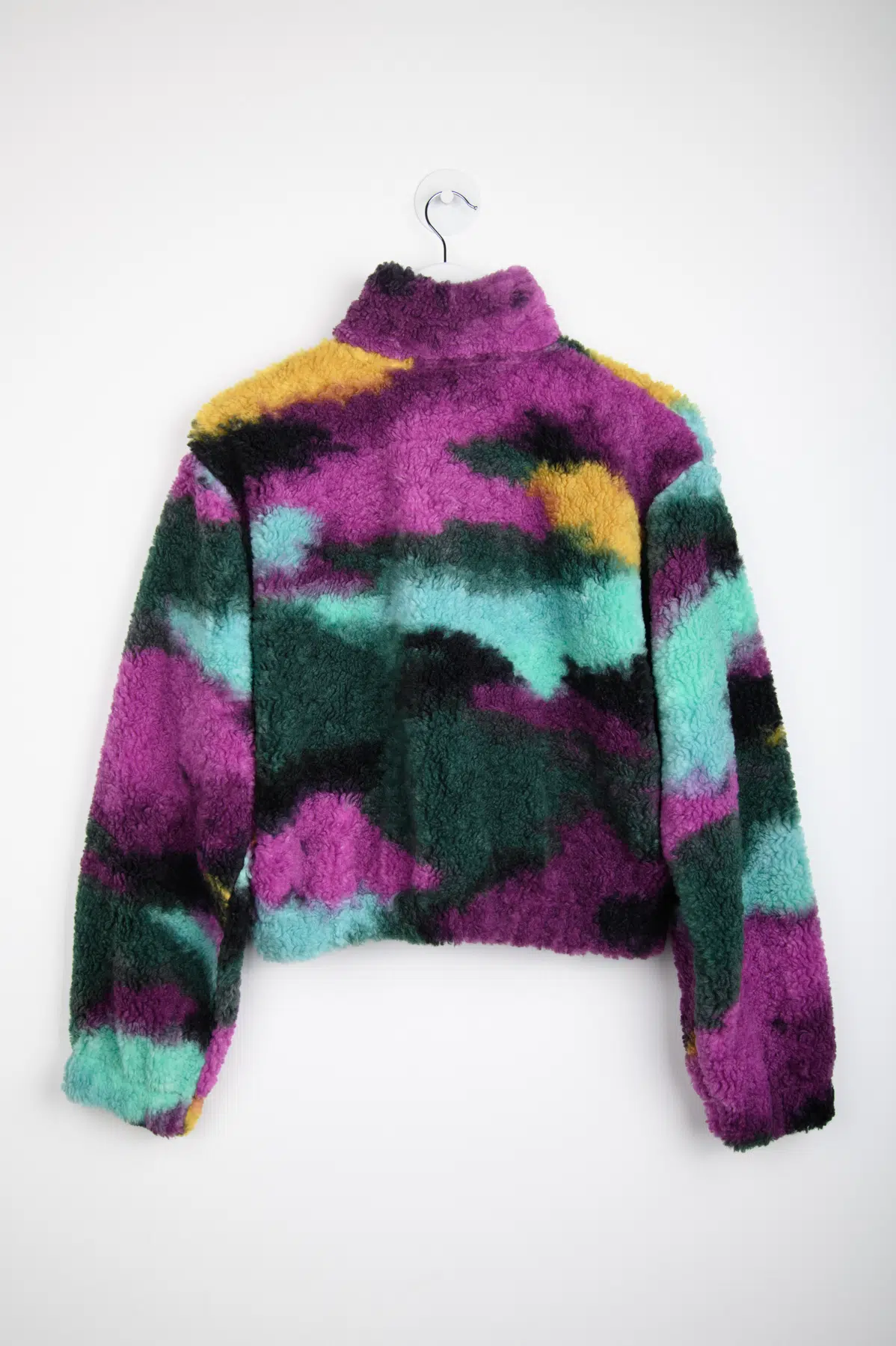 24 Colours Fleecepullover gemustert lila blau