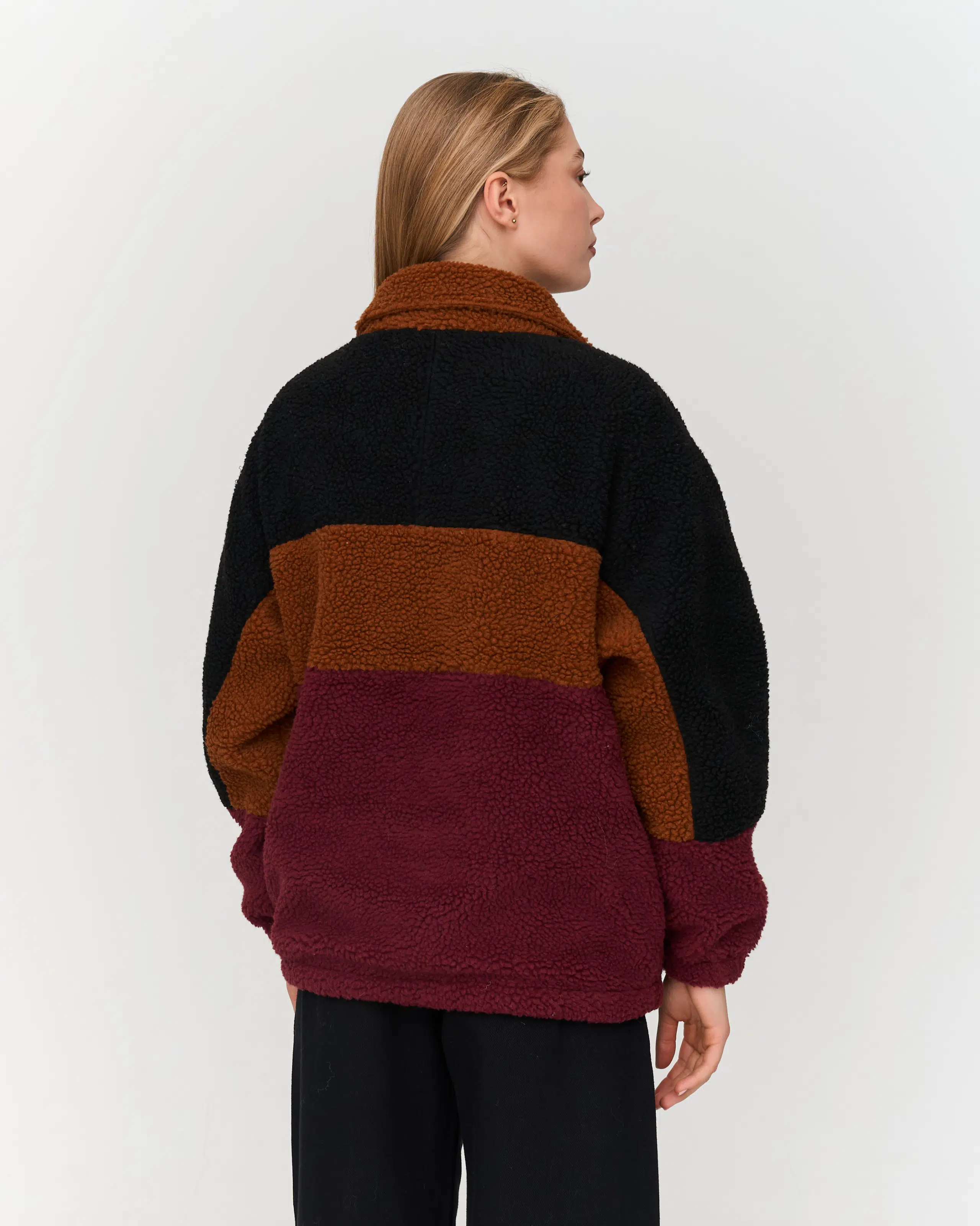 24 Colours Fleecepullover Weinrot