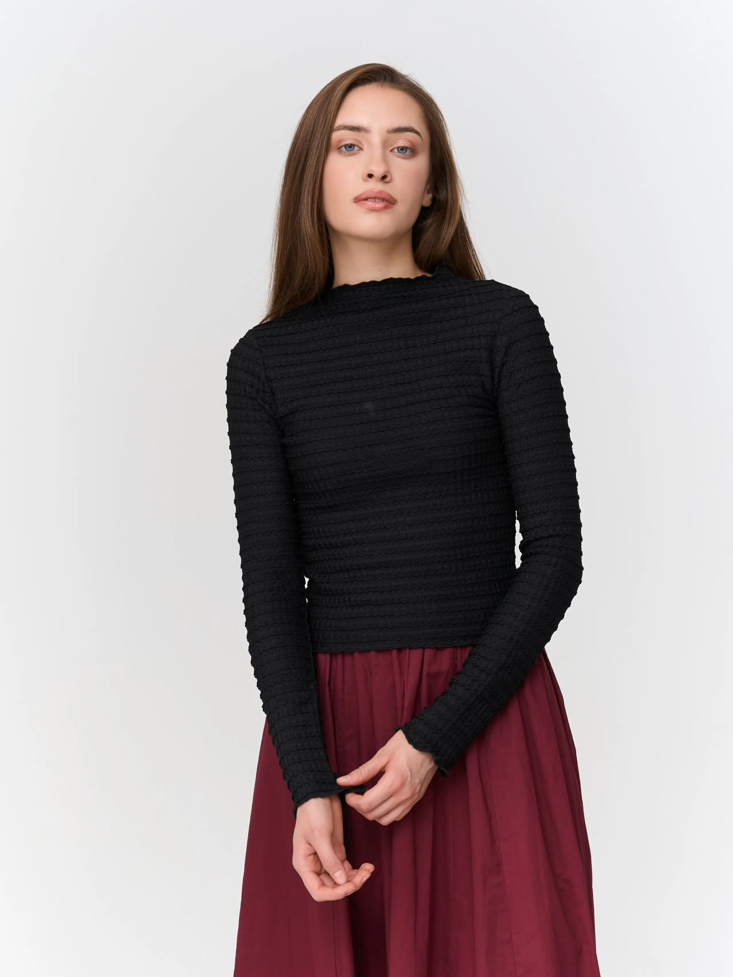 24 Colours Langarmshirt Schwarz Gestreift