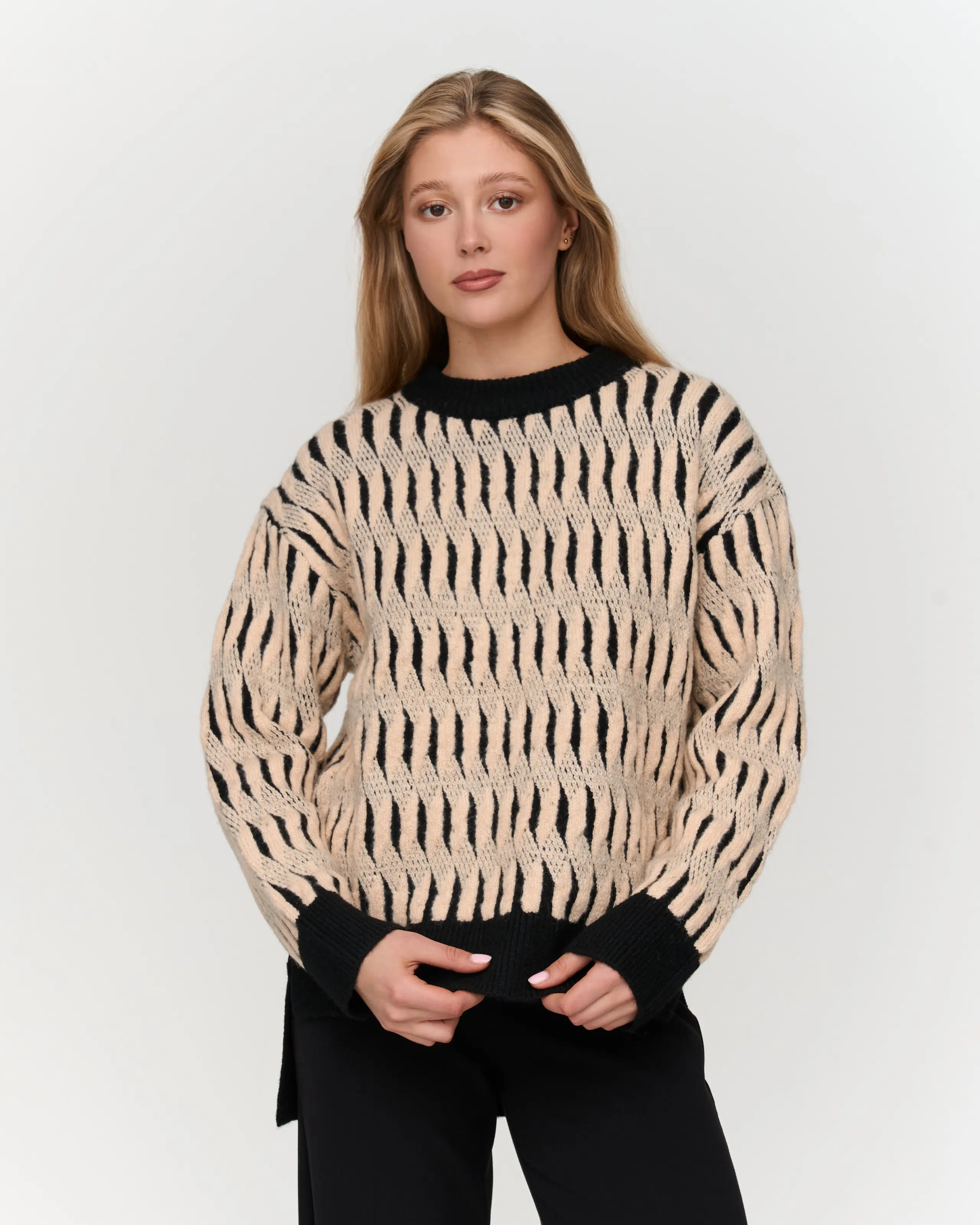 24 Colours Strickpullover Schwarz