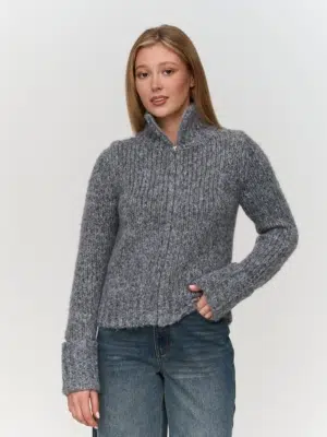 24 Colours Strickjacke Grau