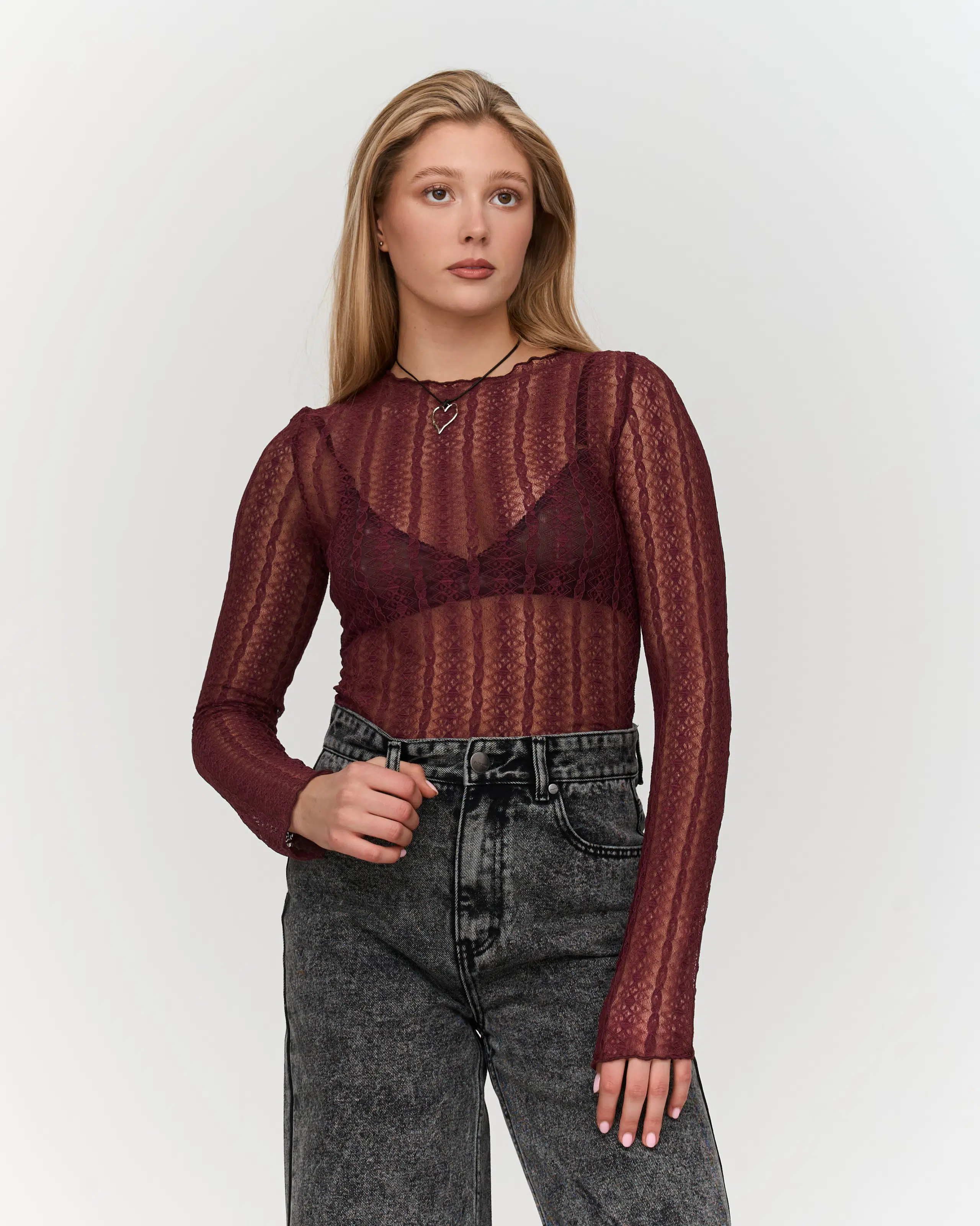 24 Colours Langarmshirt Bordeaux