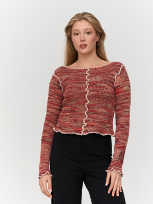 24 Colours Strickpullover Weinrot