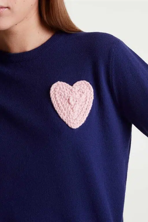 Compania Fantastica Strickpullover Dunkelblau mit Herz Compania Fantastica Strickpullover Dunkelblau mit Herz
