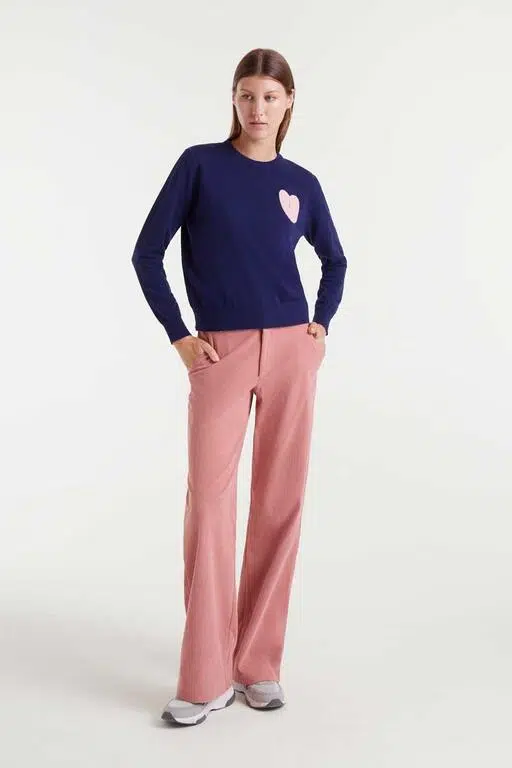 Compania Fantastica Strickpullover Dunkelblau mit Herz Compania Fantastica Strickpullover Dunkelblau mit Herz