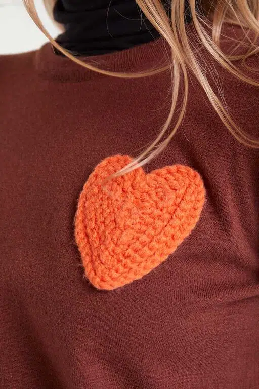 Compania Fantastica Strickpullover Braun mit Herz