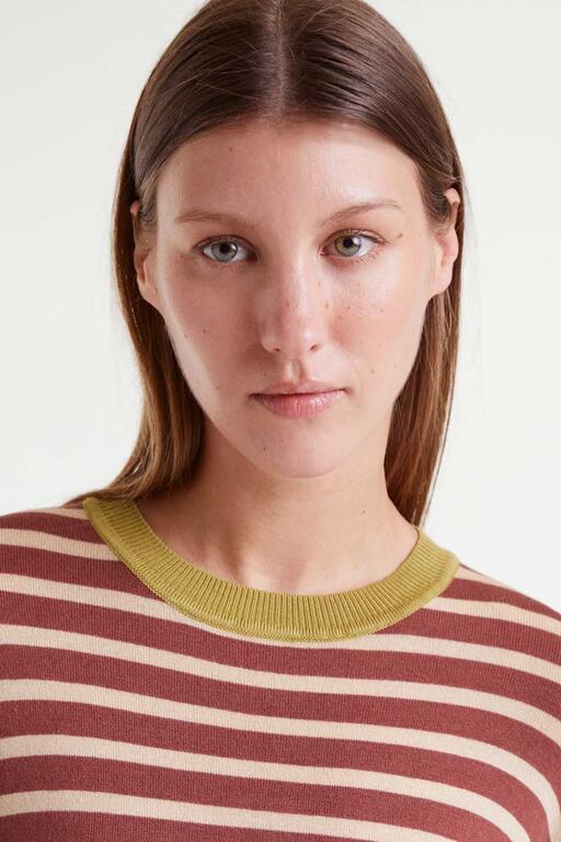 Compania Fantastica Strickpullover Gestreift Braun