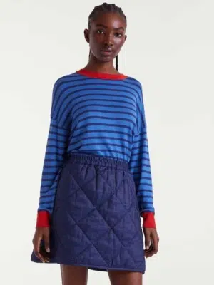 Compania Fantastica Strickpullover Gestreift Dunkelblau