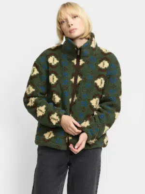 Selfhood Teddyjacke Gemustert Grün