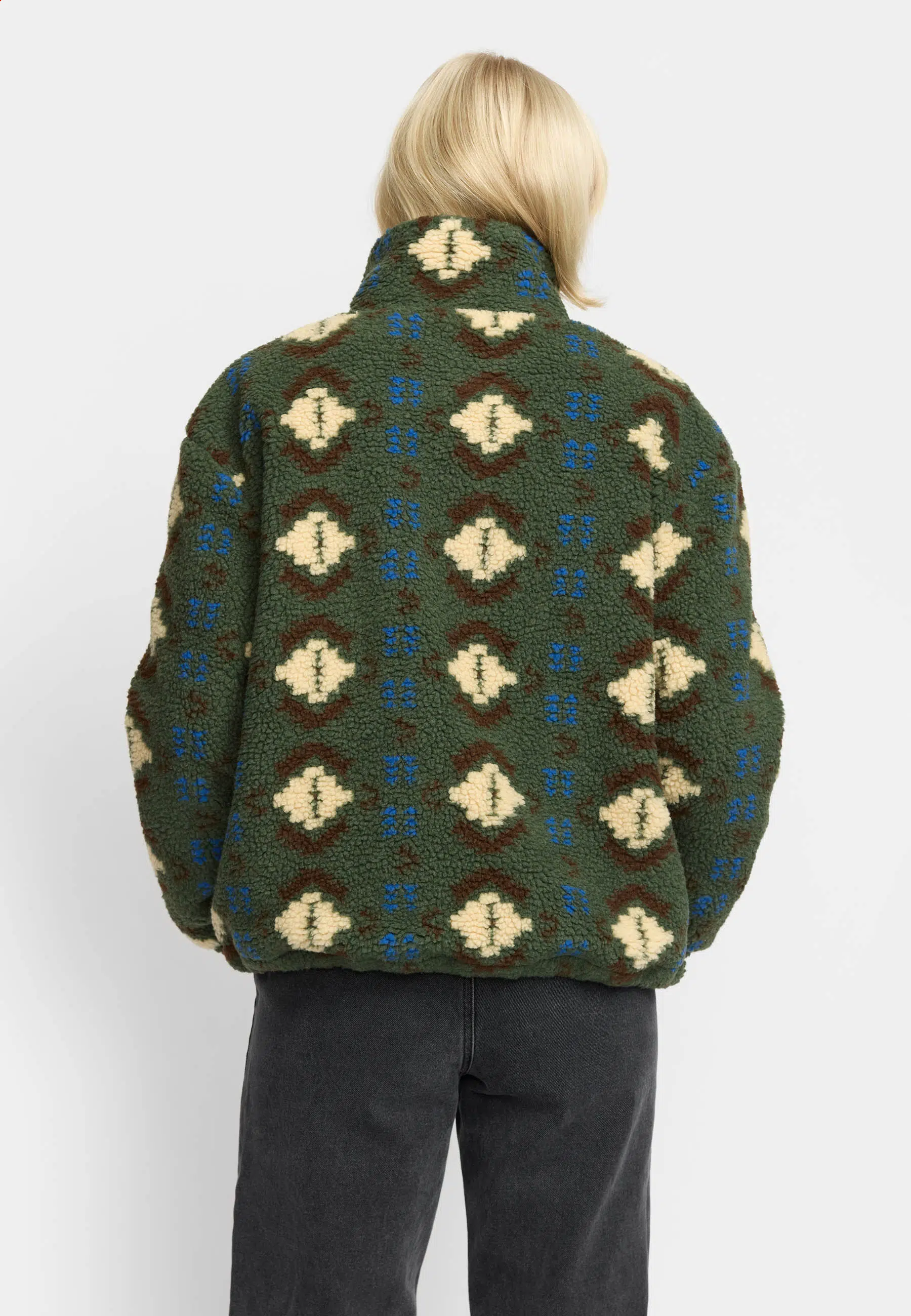 Selfhood Teddyjacke Gemustert Grün