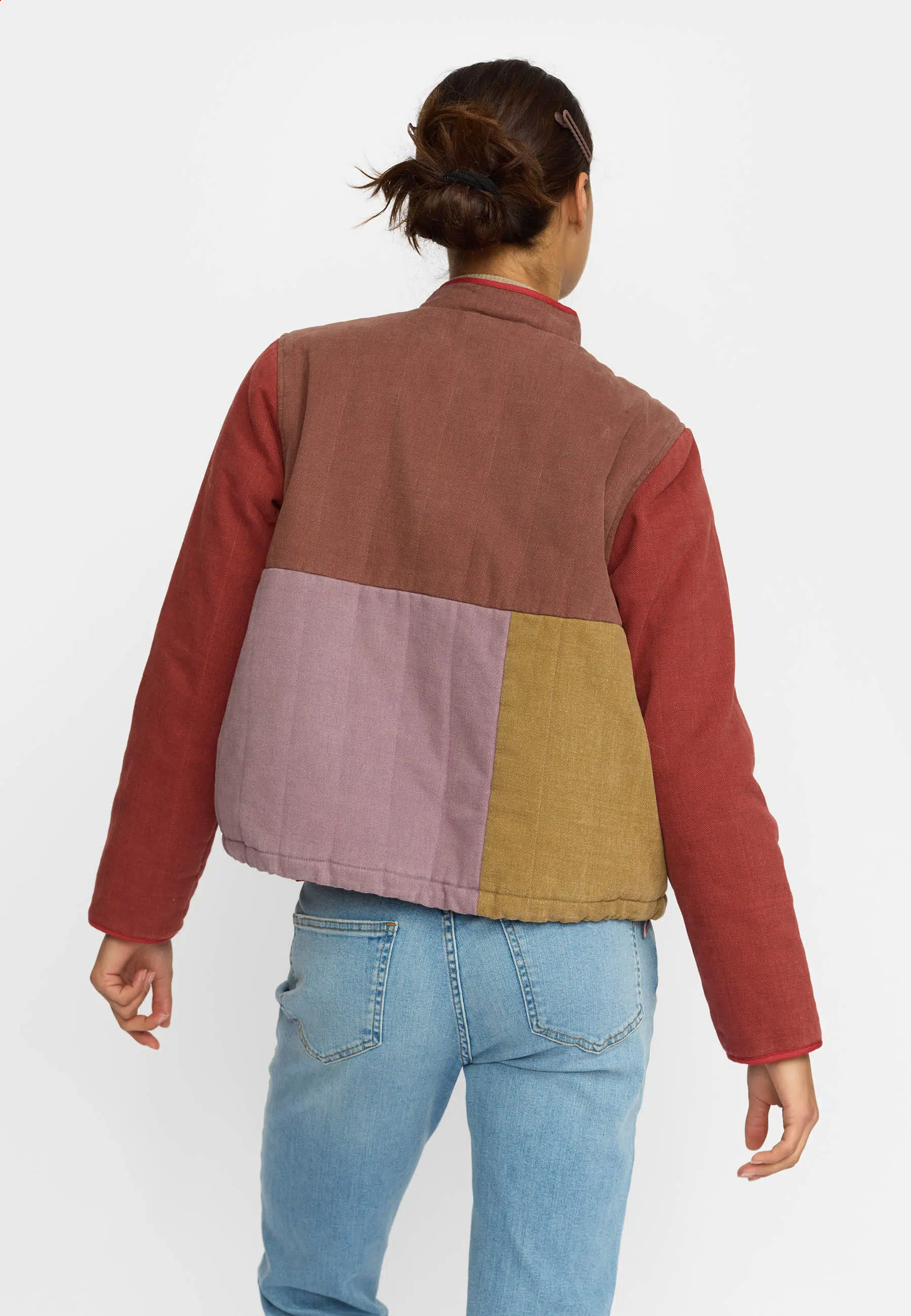 Selfhood Teddyjacke Quilted Patchwork Jacket Braun