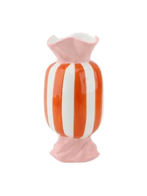 Housevitamin Keramik Vase Toffee Candy Orange Pink