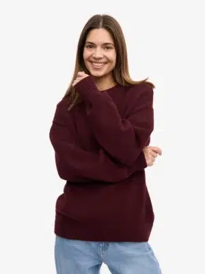 Colourful Standard Strickpullover Oversized Merino Wool Crew Oxblood Red