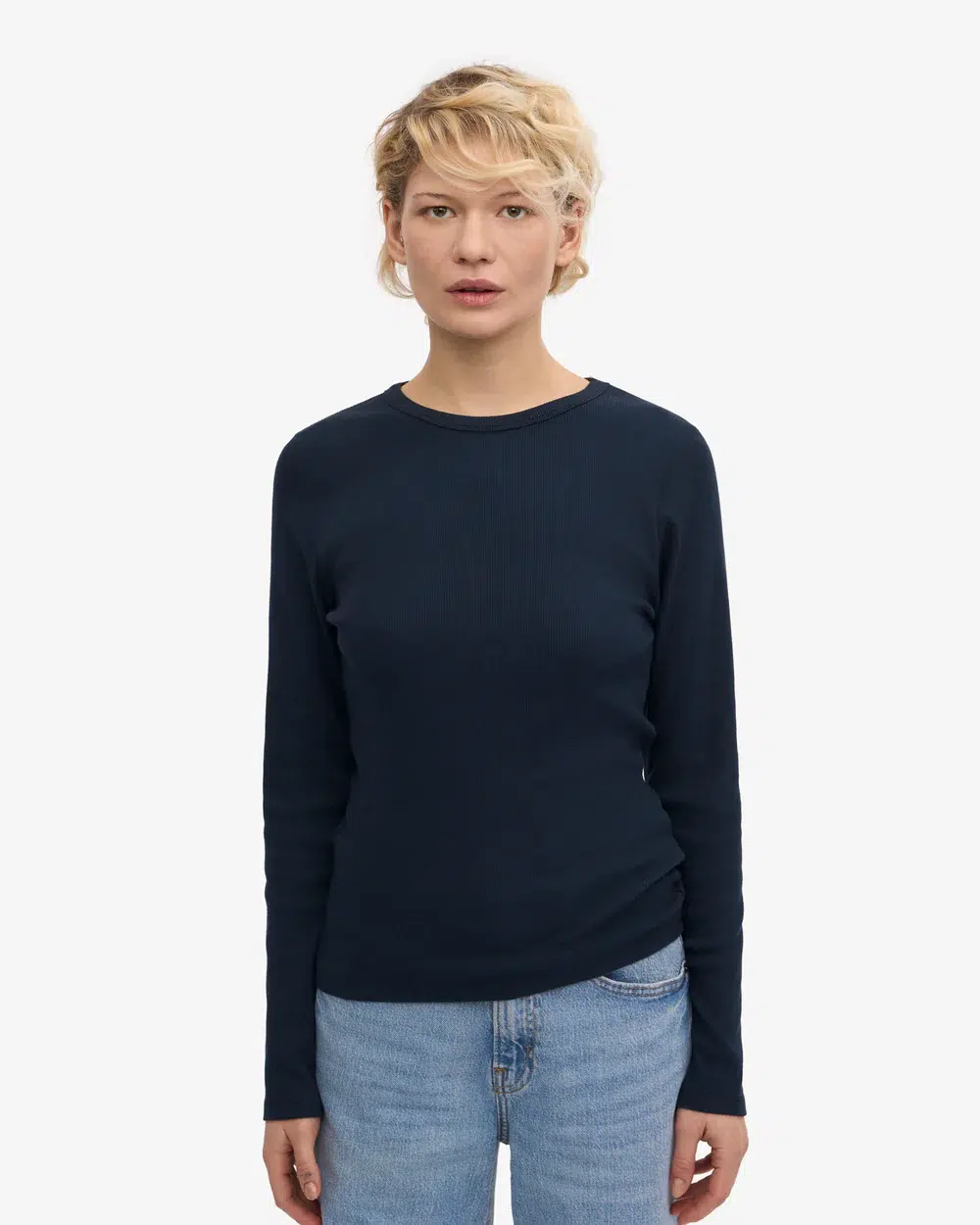 Colourful Standard Langarmshirt Organic Rib Navy Blue