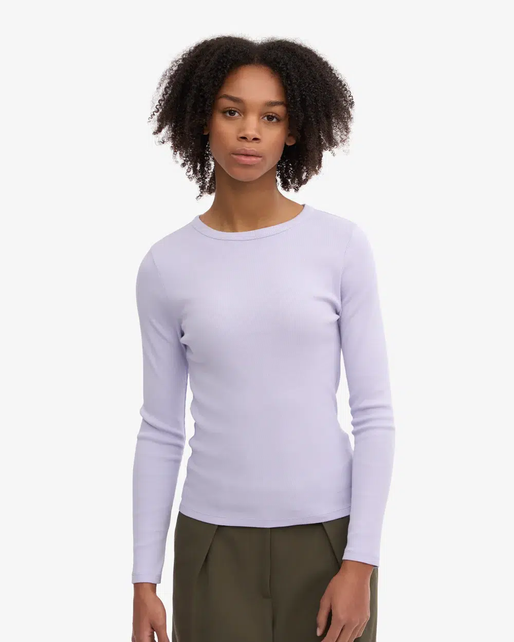 Colourful Standard Langarmshirt Organic Rib Soft Lavender