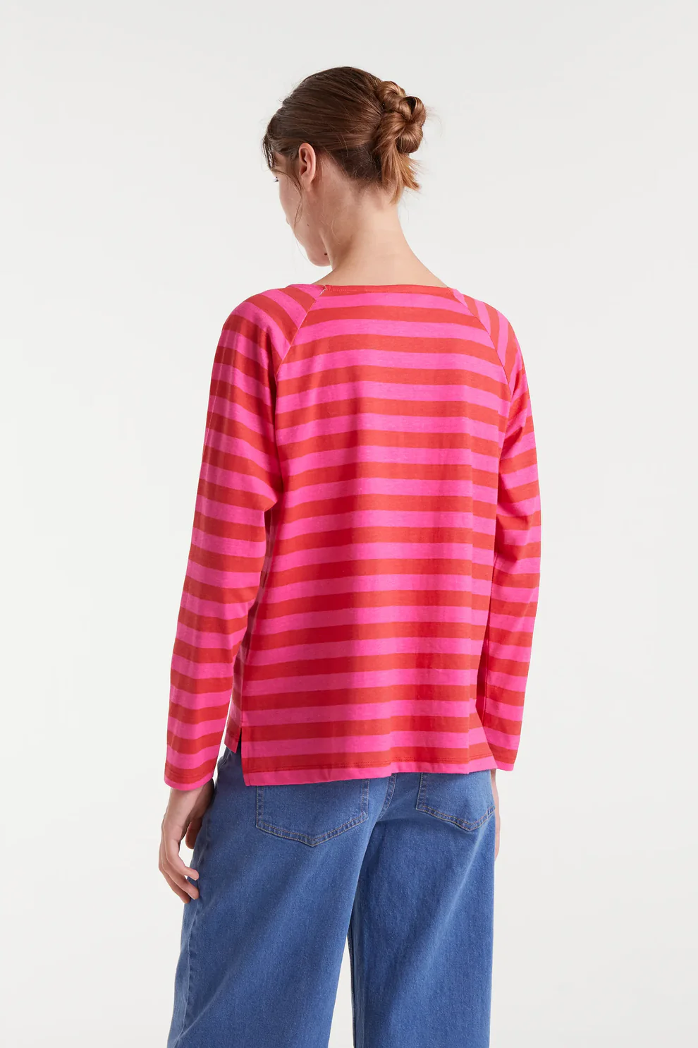 Compania Fantastica Langarmshirt Gestreift Rosa Rot