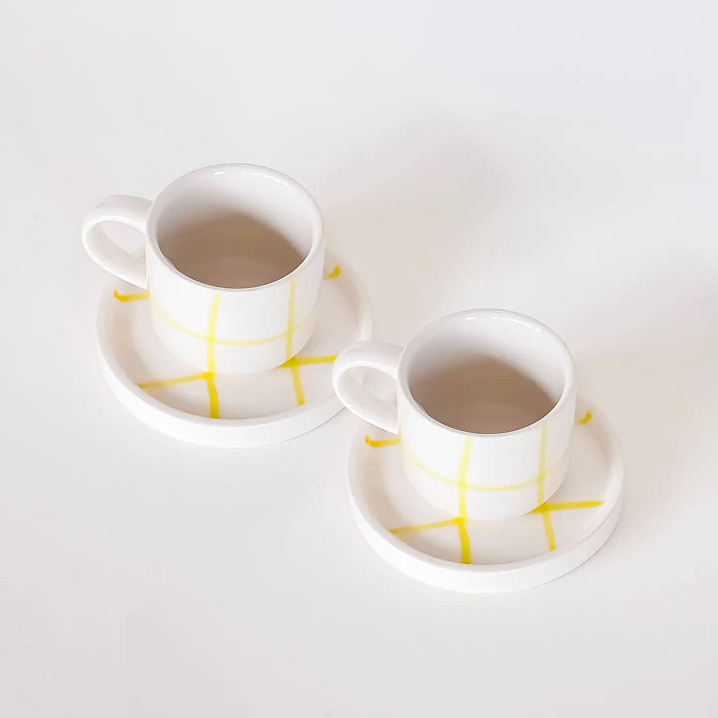 Magazin Minori Espresso Tassen Grid spiaggia yellow (2er Set - 4 Teile)