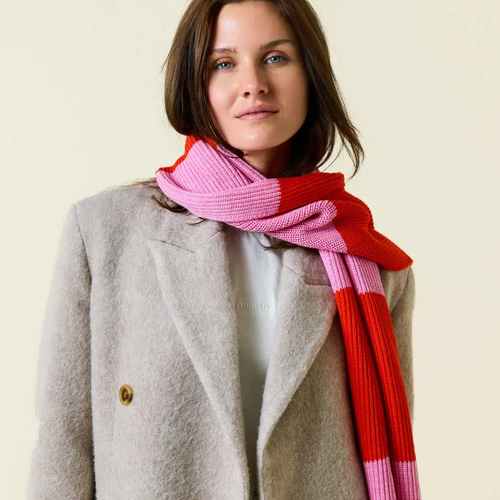 Popeia Schal Gestreift Pink Rot