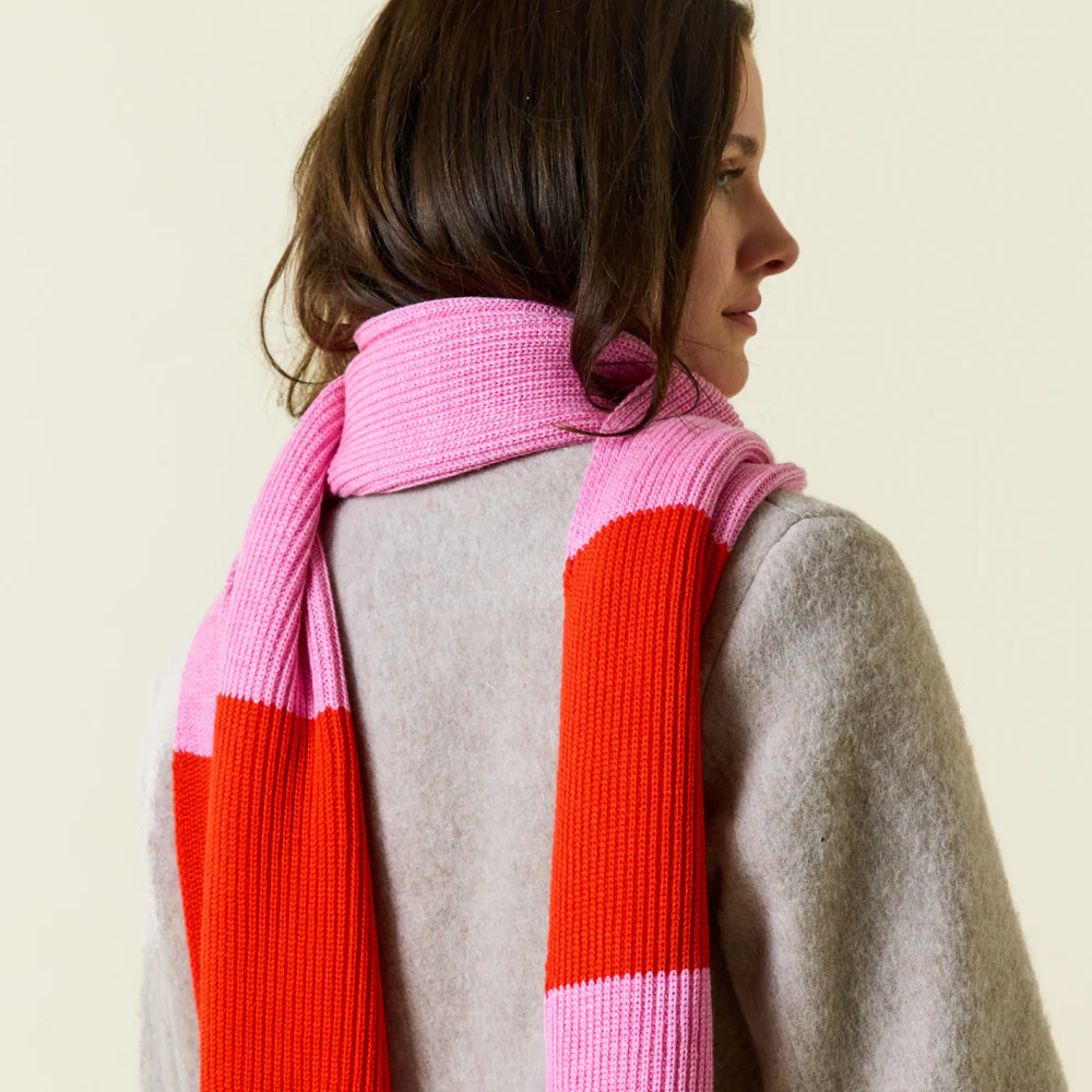 Popeia Schal Gestreift Pink Rot Popeia Schal Gestreift Pink Rot