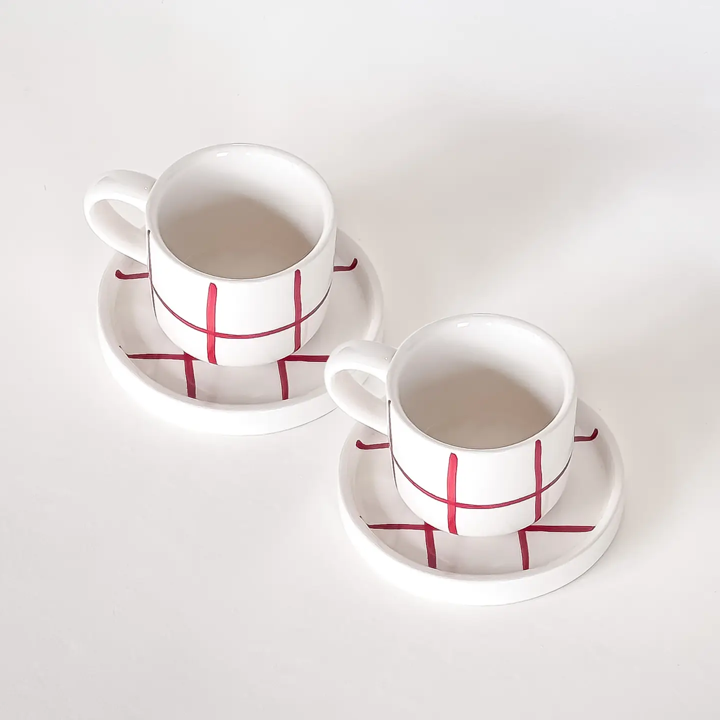 Magazin Minori Espresso Tassen Grid tramonto red (2er Set - 4 Teile)