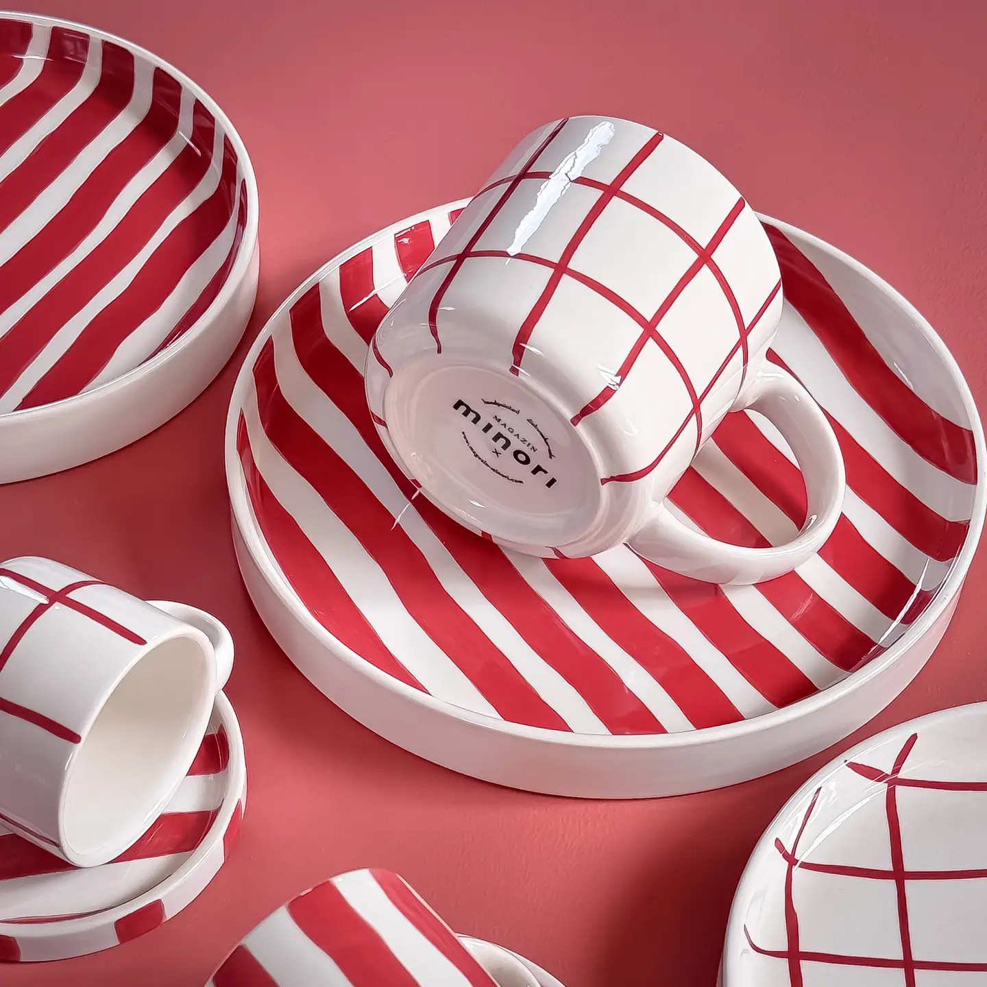 Magazin Minori Tasse Grid tramonto red