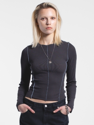 Dr.Denim Langarmshirt Nicola dunkelgrau