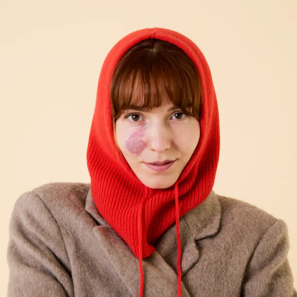 Popeia Balaclava aus Merinowolle Popeia Rot Popeia Balaclava aus Merinowolle Popeia Rot