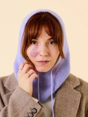 Popeia Balaclava aus Merinowolle Lila