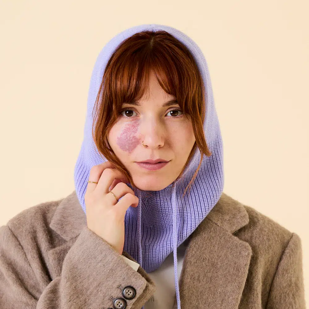 Popeia Balaclava aus Merinowolle Lila