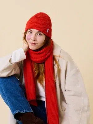 Popeia Mütze aus Merinowolle Popeia Rot