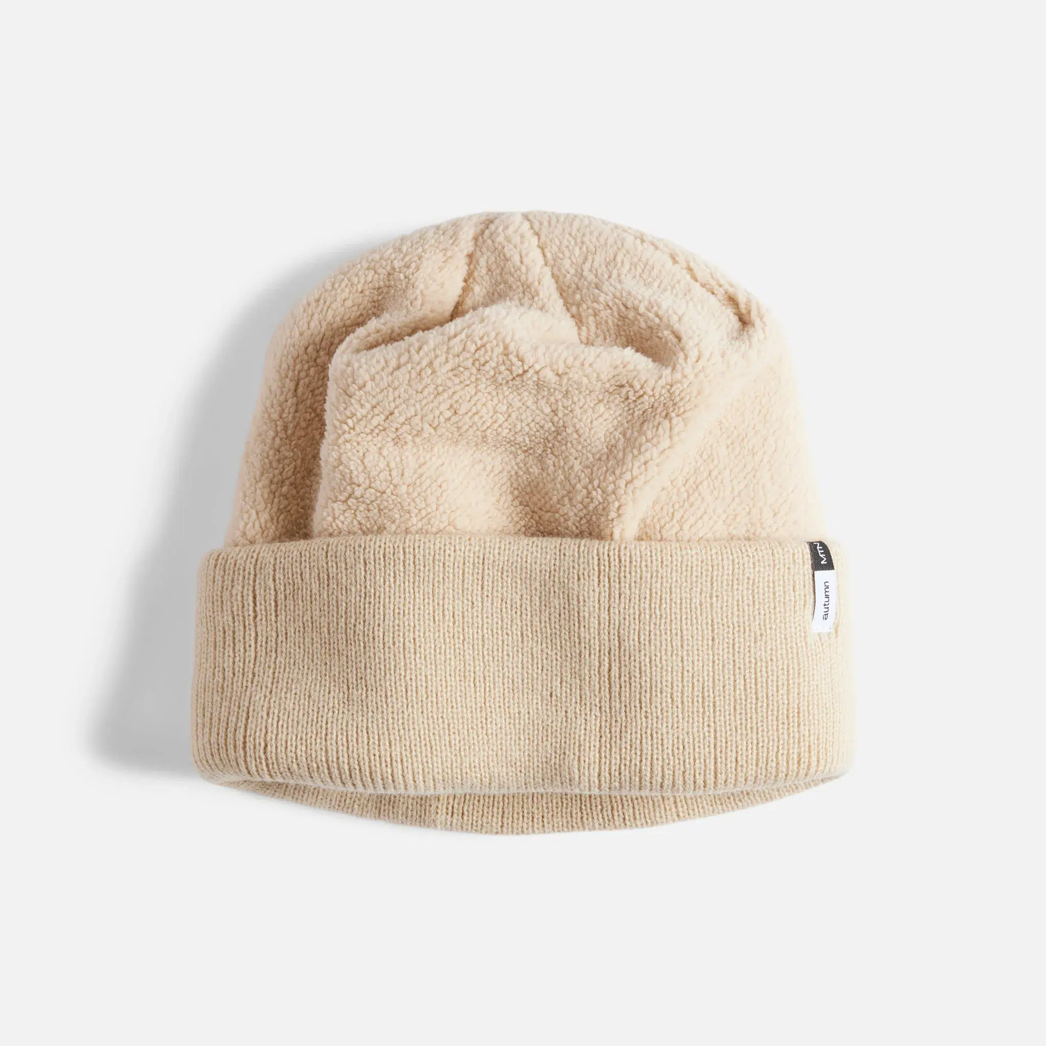 Autumn Reverse Fleece Beanie Natural