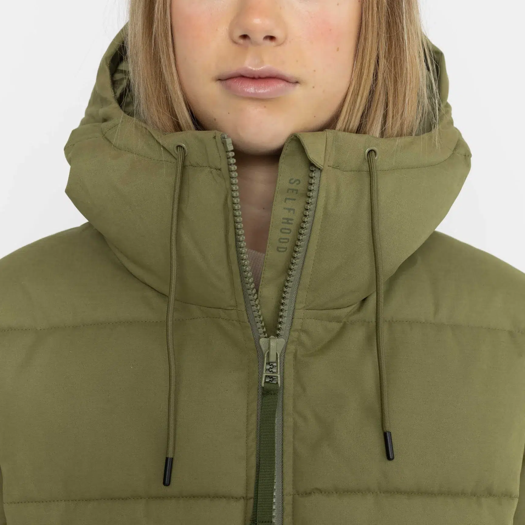 Selfhood Pufferjacke Hooded Olive