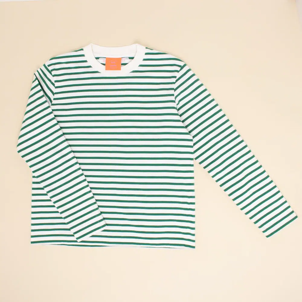 Popeia Langarmshirt Gestreift Grün Weiss Popeia Langarmshirt Gestreift Grün Weiss