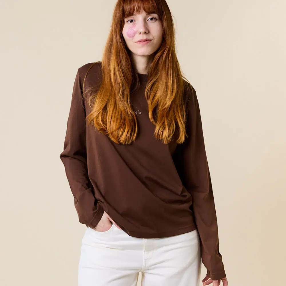 Popeia Langarmshirt Dunkelbraun