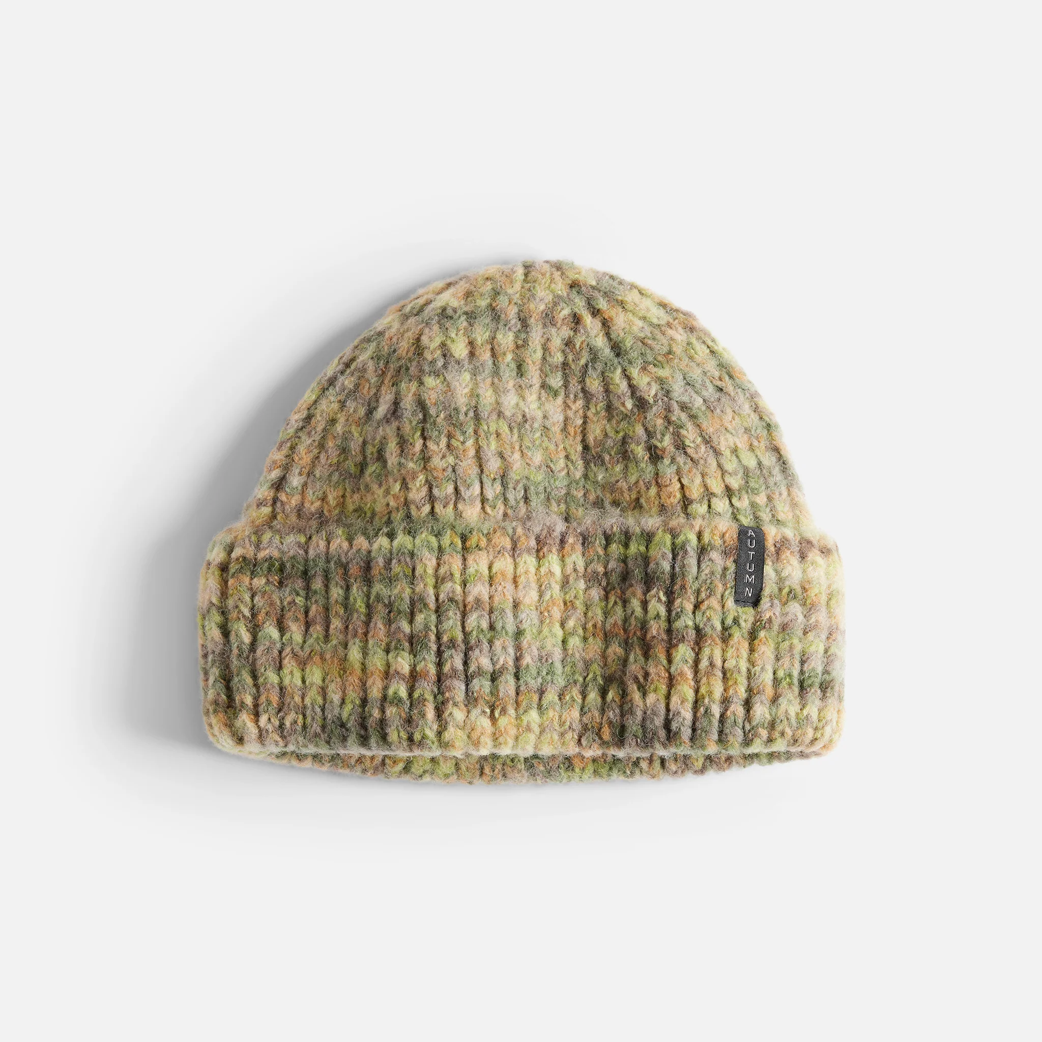 Autumn Marble Knit Beanie Green