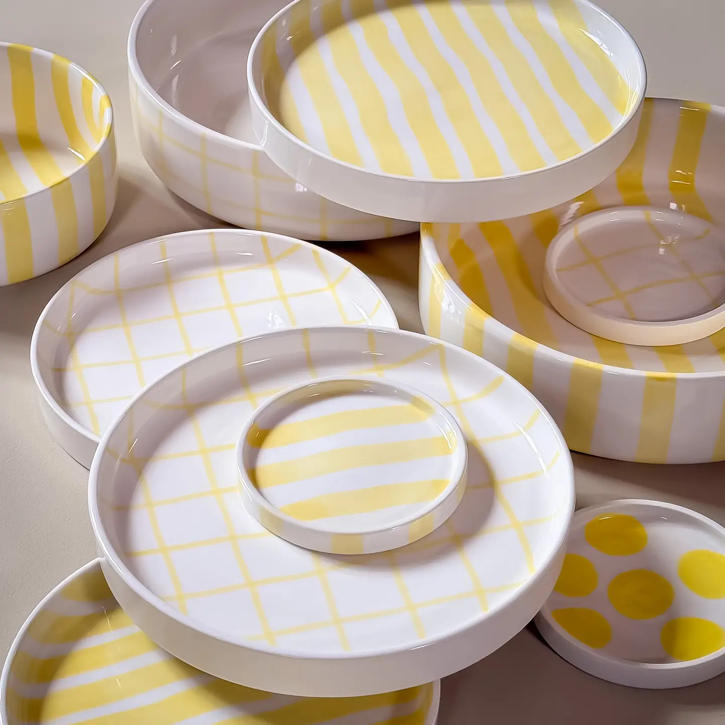 Magazin Minori Schale Grid spiaggia yellow