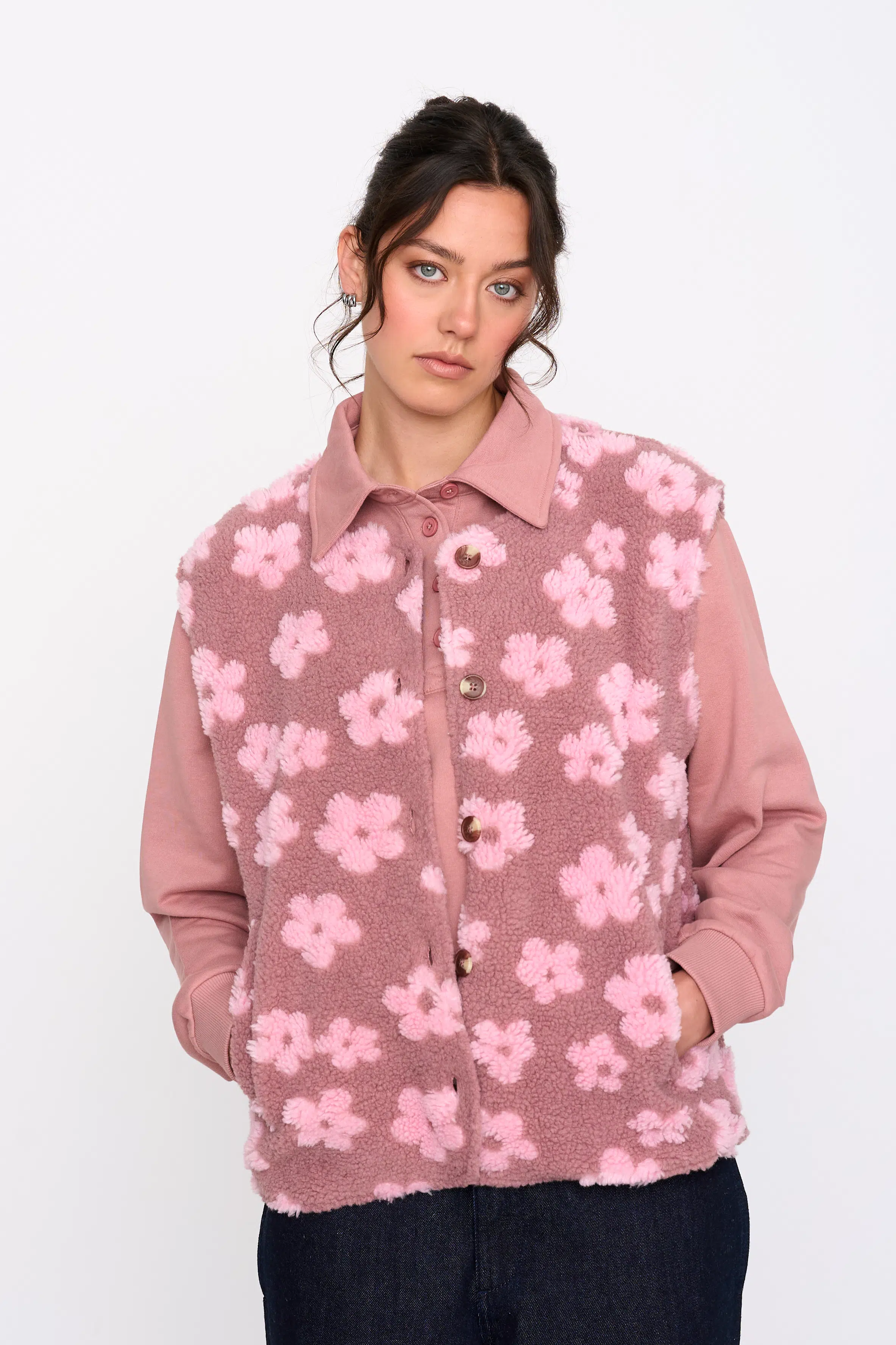 24 Colours Teddyweste Rose Blumen