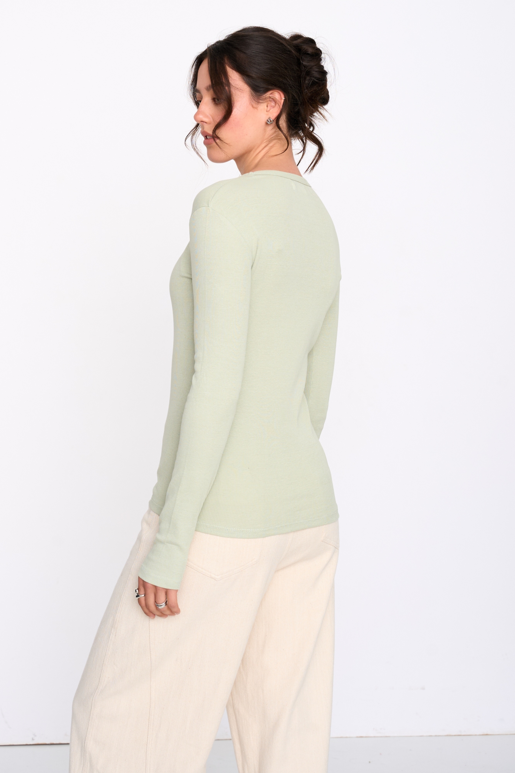 24 Colours Langarmshirt Hellgrün