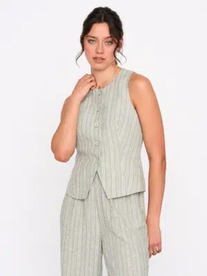 24 Colours Westentop Grün gestreift