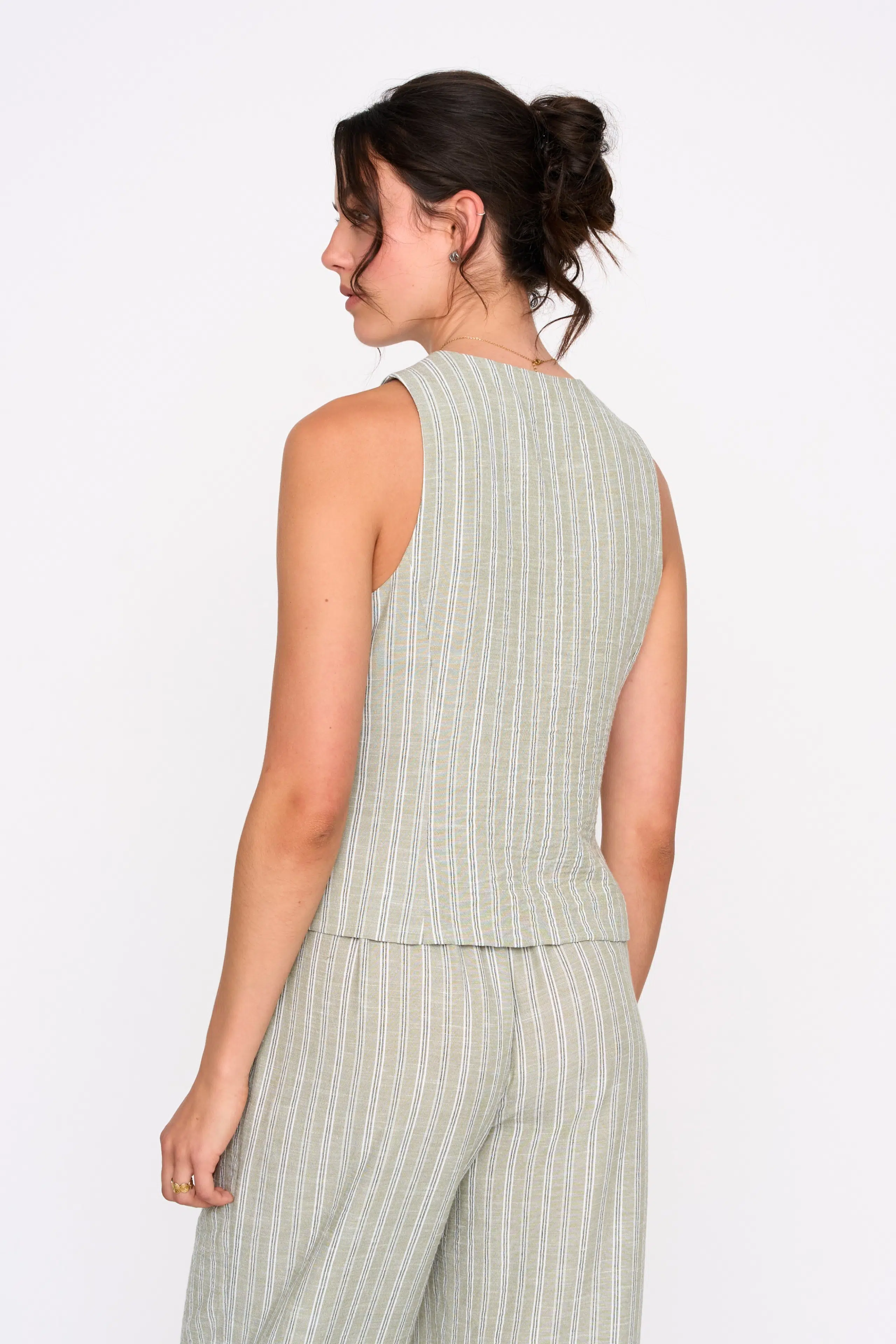 24 Colours Westentop Grün gestreift