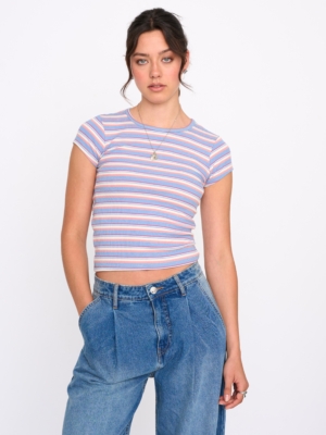 24 Colours Top Blau gestreift