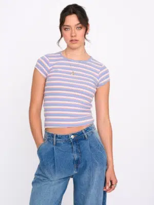 24 Colours Top Blau gestreift