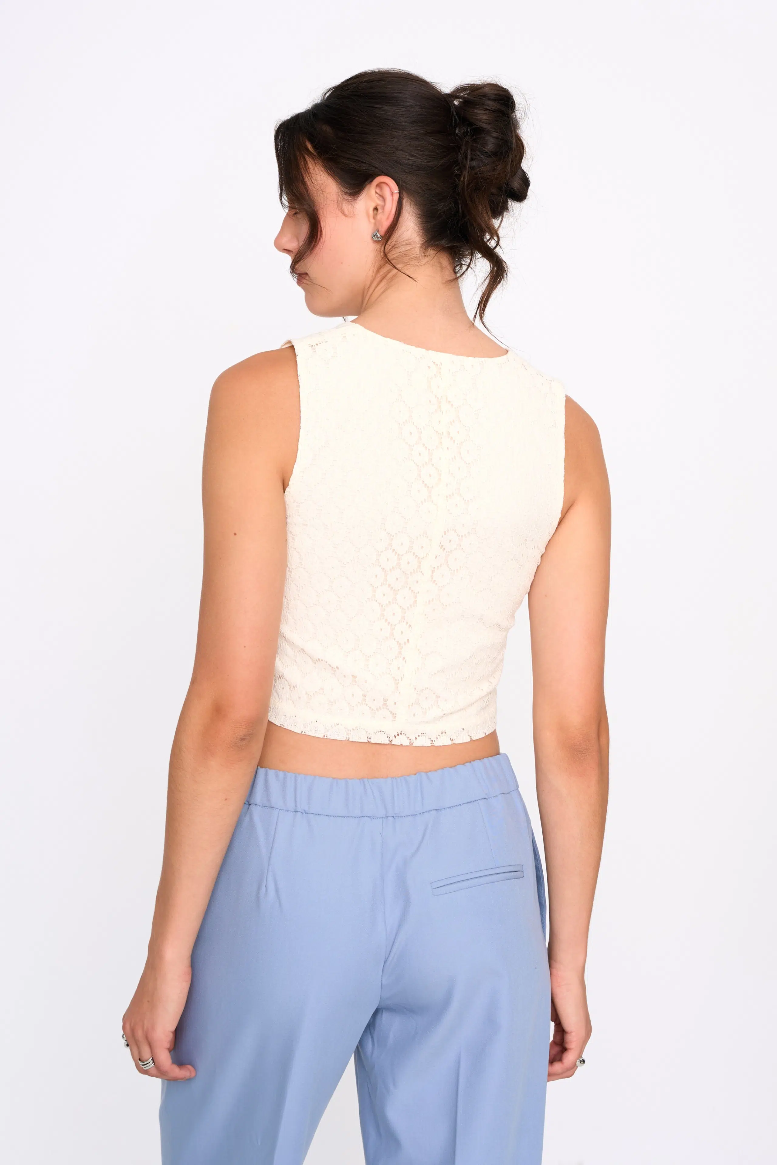 24 Colours Weste weiß mit Bändern