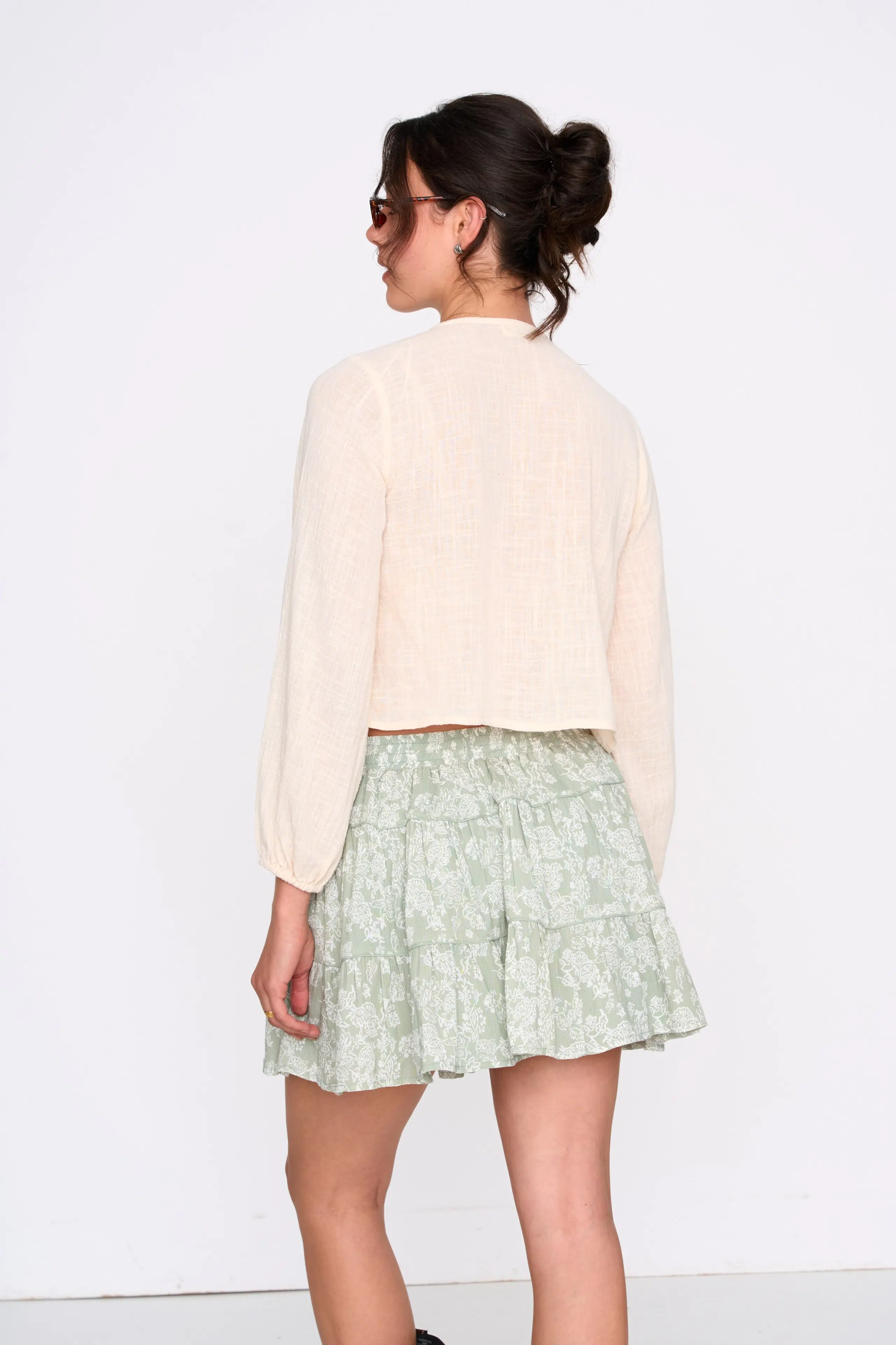 24 Colours Bluse Weiss mit Bändern