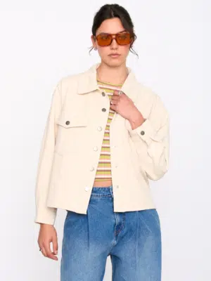 24 Colours Jeansjacke Beige
