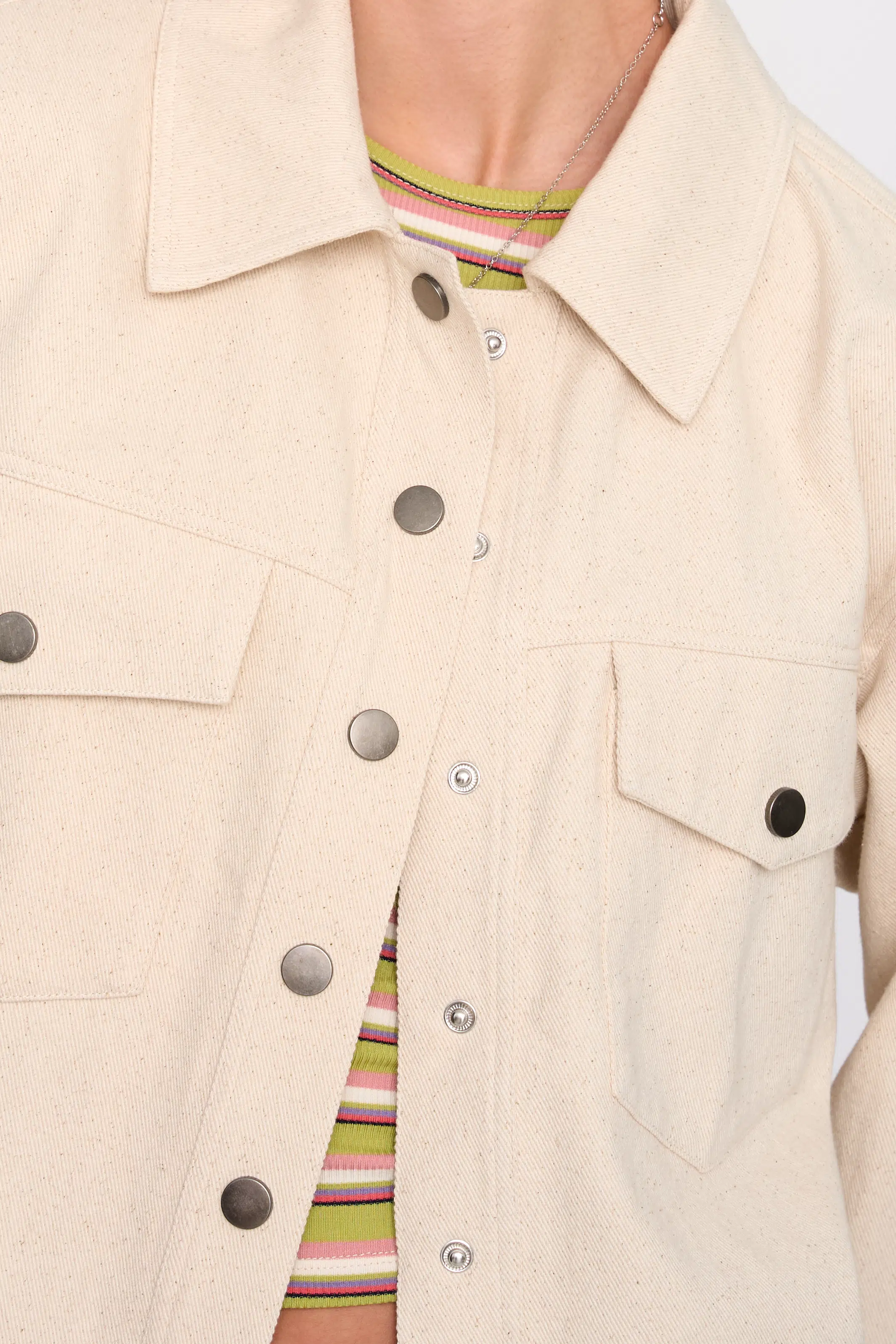 24 Colours Jeansjacke Beige