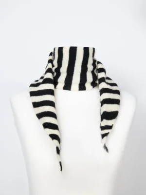 24 Colours Sophie Scarf schwarz weiss gestreift