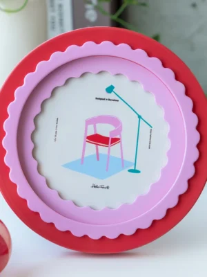 Helio Ferretti Bilderrahmen Rot Rund Glänzend